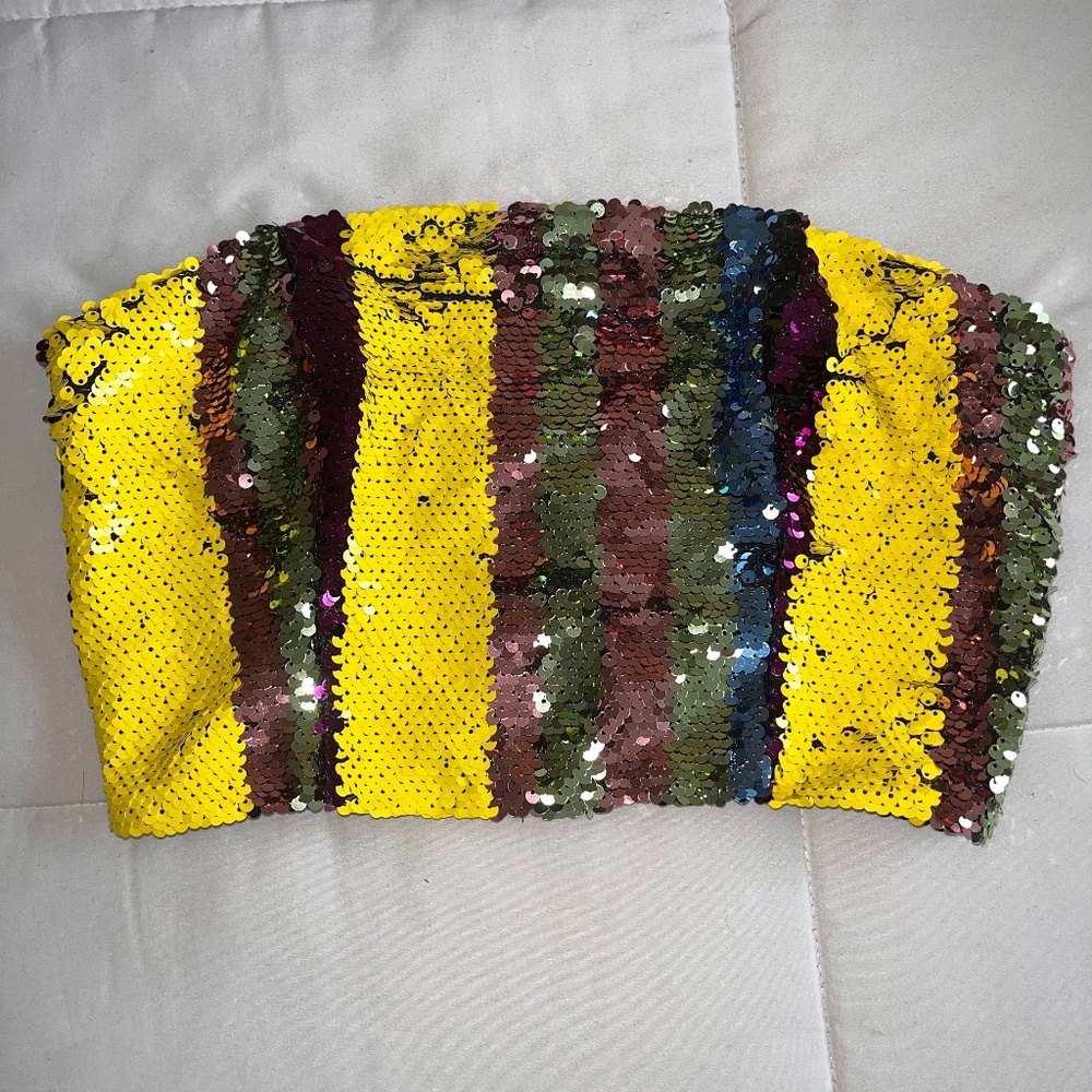Multicolor Sequin Tube Top